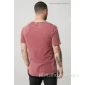 Camisetas de manga curta de lava-m de cor de tinta masculina